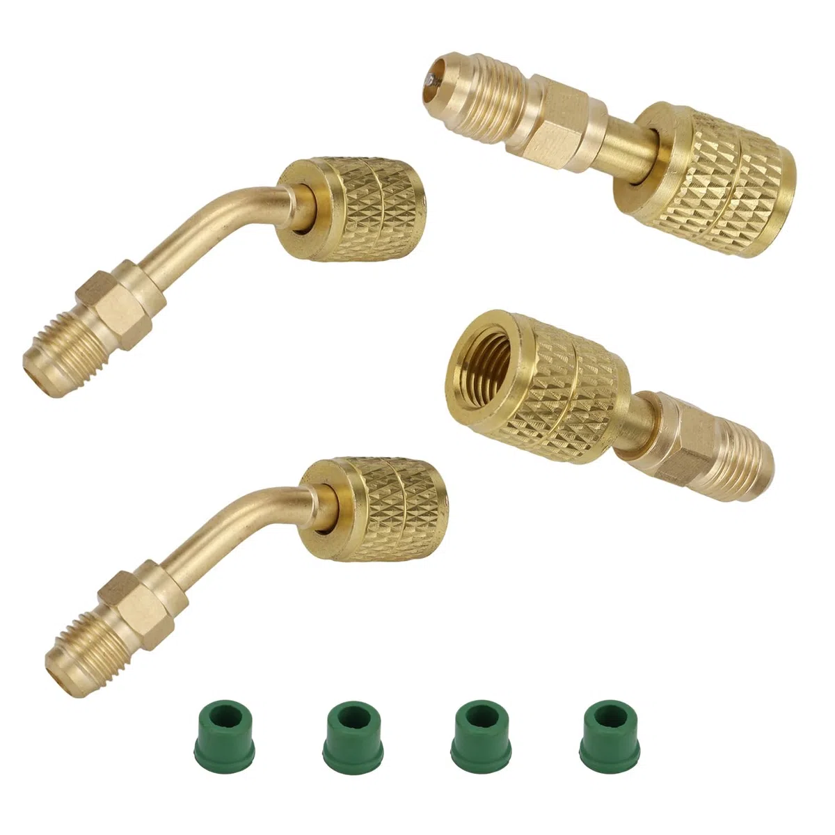 2pz A2L R32 R454B e 2pz R32 R454B Adattatore in Ottone per Refrigerante, Filettatura Inversa da 1/4" Femmina a 1/4" Maschio Raccordi a Collegamento Rapido HVAC per Sistemi Split con Serbatoi