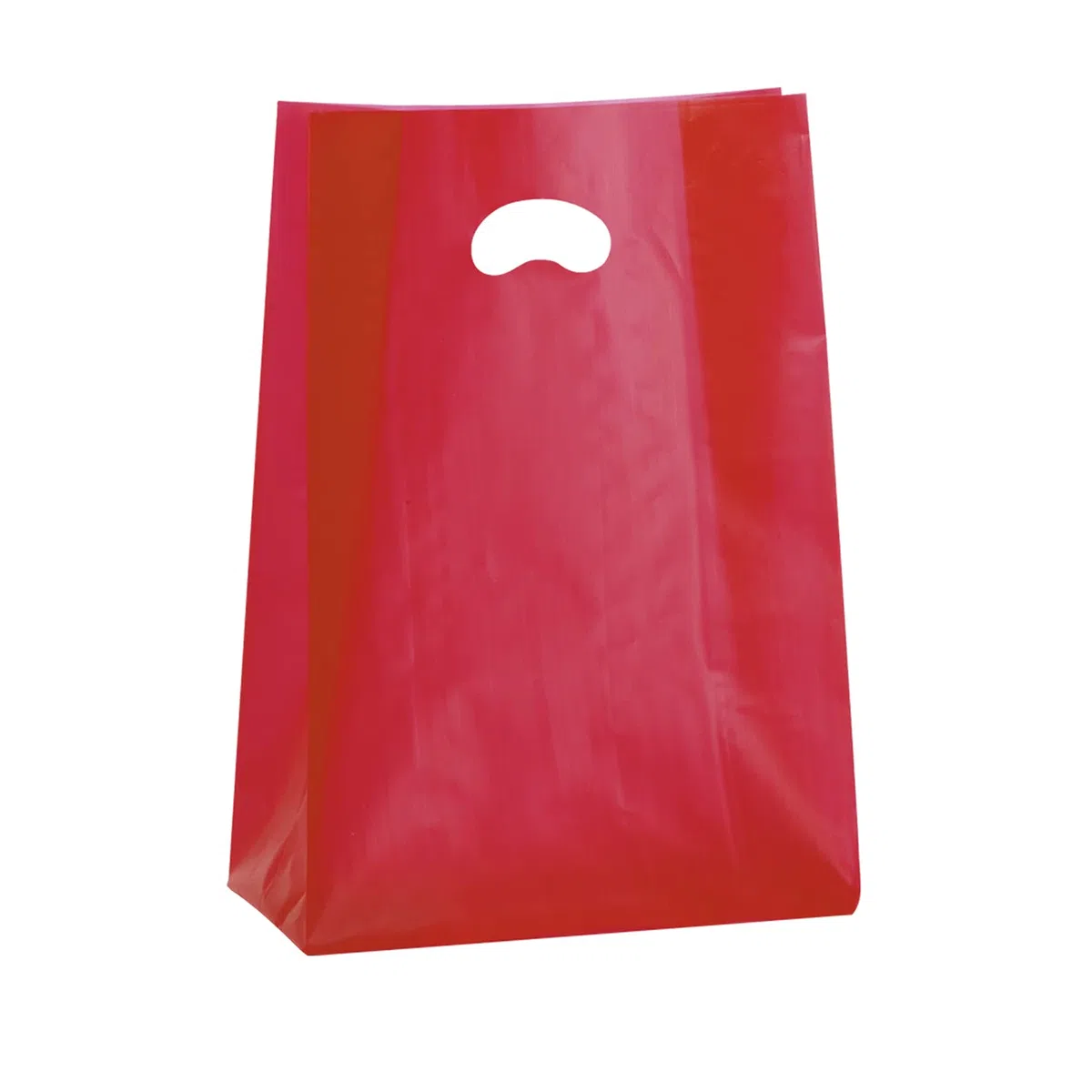 Propac Z-SHF35R Shopper in Plastica con Manico a Soffietto, 35 x 50 cm, Colore Rosso - Set di 100 Pezzi