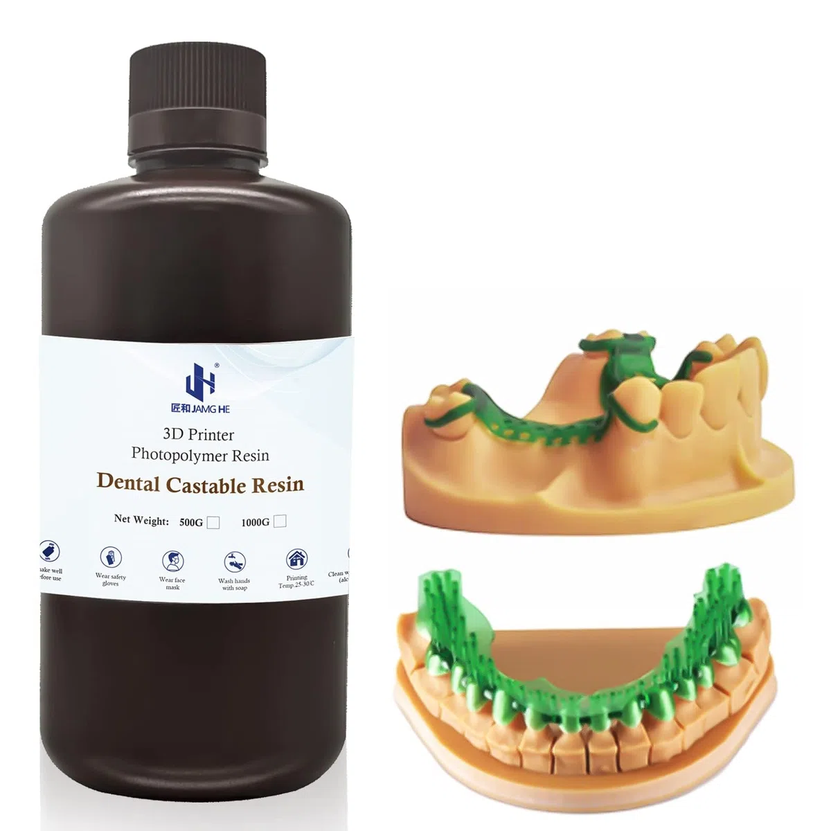 Resina Dentale Fotopolimerica UV 405nm a Contrazione Ultra Bassa, Facile da Modellare per Riparazione e Corona di Impianti Dentali 500G