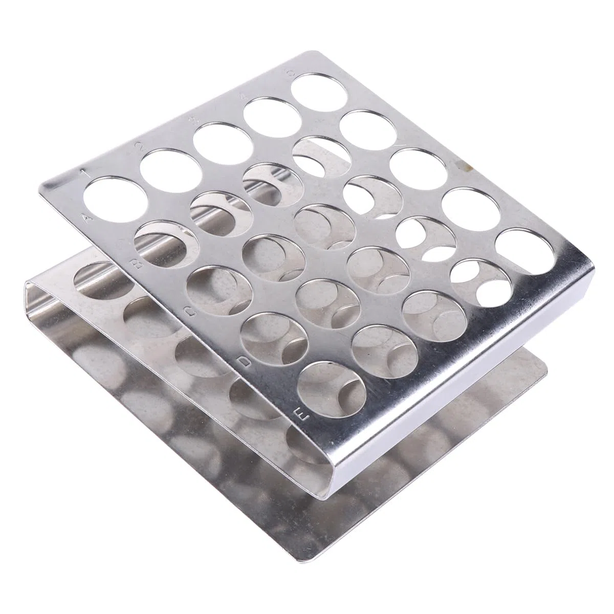 iplusmile Porta Provette in Acciaio Inossidabile 25 Slot Supporto Per Tubo Di Prova Da Laboratorio a Forma Z Organizer Compatto E Leggero Per Scuola E Laboratorio Scientifico