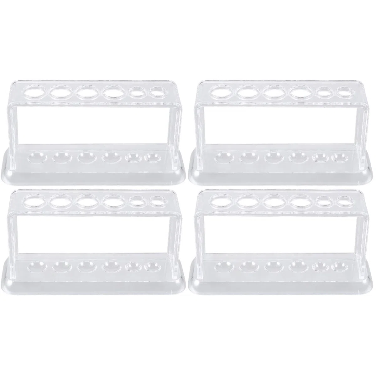 Healvian Portaprovette 4 Pezzi Rack Per Provetta in Plastica Organizzatore Laboratorio Con Supporto Multiuso Per Scienze Industriali E Scientifiche 6.3X3.3X3.9 Pollici