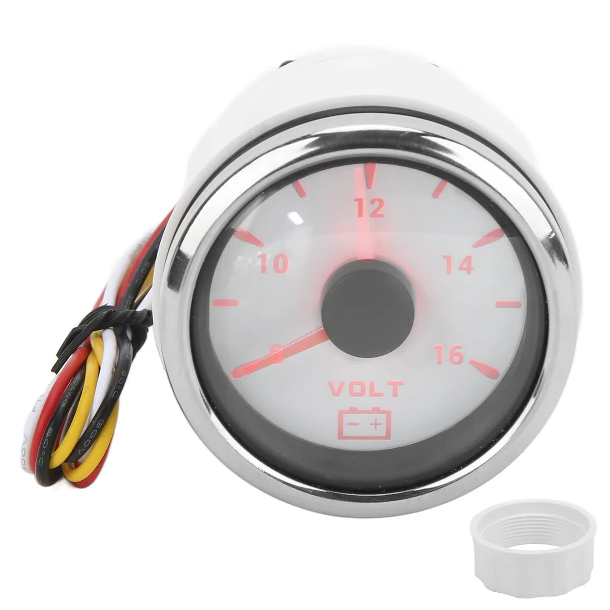 Marine Voltage Gauge 52mm Misuratore Di Tensione A Punta Per Barca RV Auto 8-16V 7 Colori Retroilluminazione IP67 Impermeabile -32V In Acciaio Inox 316