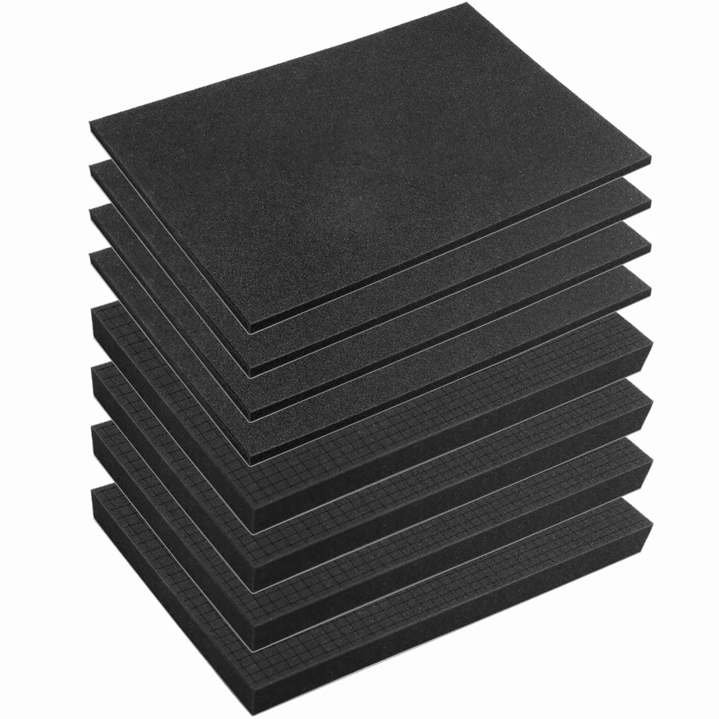 QWORK® poliuretano espanso, 4 pezzi 400 x 300 x 25 mm + 4 pezzi 400 x 300 x 10 mm, può essere utilizzata per proteggere strumenti, fotocamere, cosmetici e artigianato