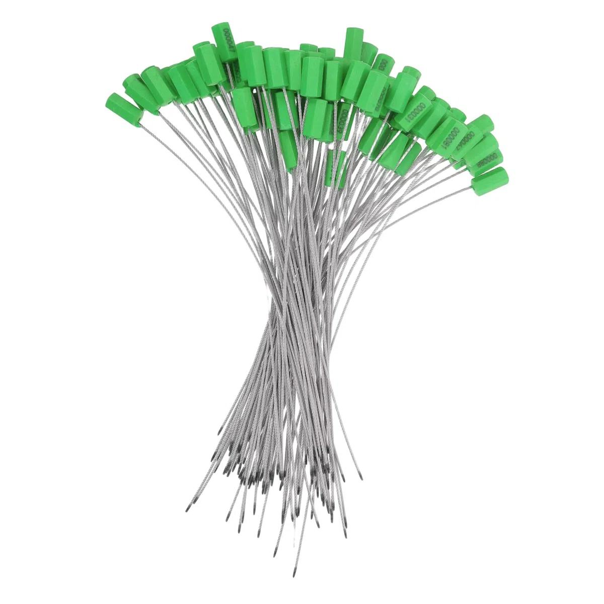 100 Pezzi Sigilli di Sicurezza in Acciaio Cavo Numerato 1,8X305Mm Verde 100 Pezzi, Guarnizioni Metalliche Rinforzate per Container, Camion e Trasporto Merci Etichette
