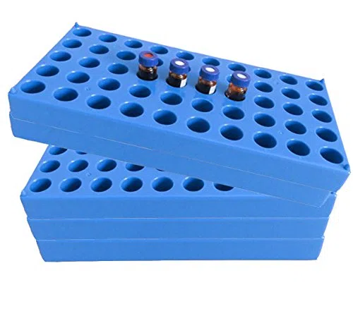 5 flaconcini per fiale, singolo blu contiene 50 flaconcini standard da 12 mm da 2 ml, impilabili, 1,5 ml da 2 ml per tubi centrifughi rack