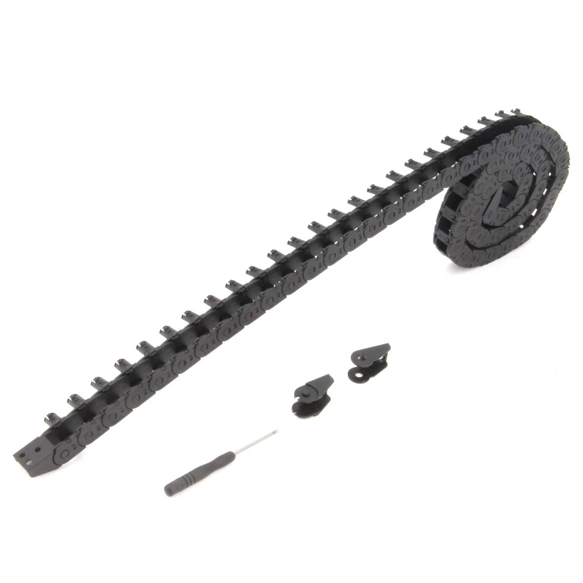 10 x 11 mm Lunghezza catena di trascinamento 1 metro Tipo aperto Portacavi in plastica nera R18 con 1Kit terminali connettori per stampanti 3D cablaggio macchine CNC (10 mm x 11 mm)