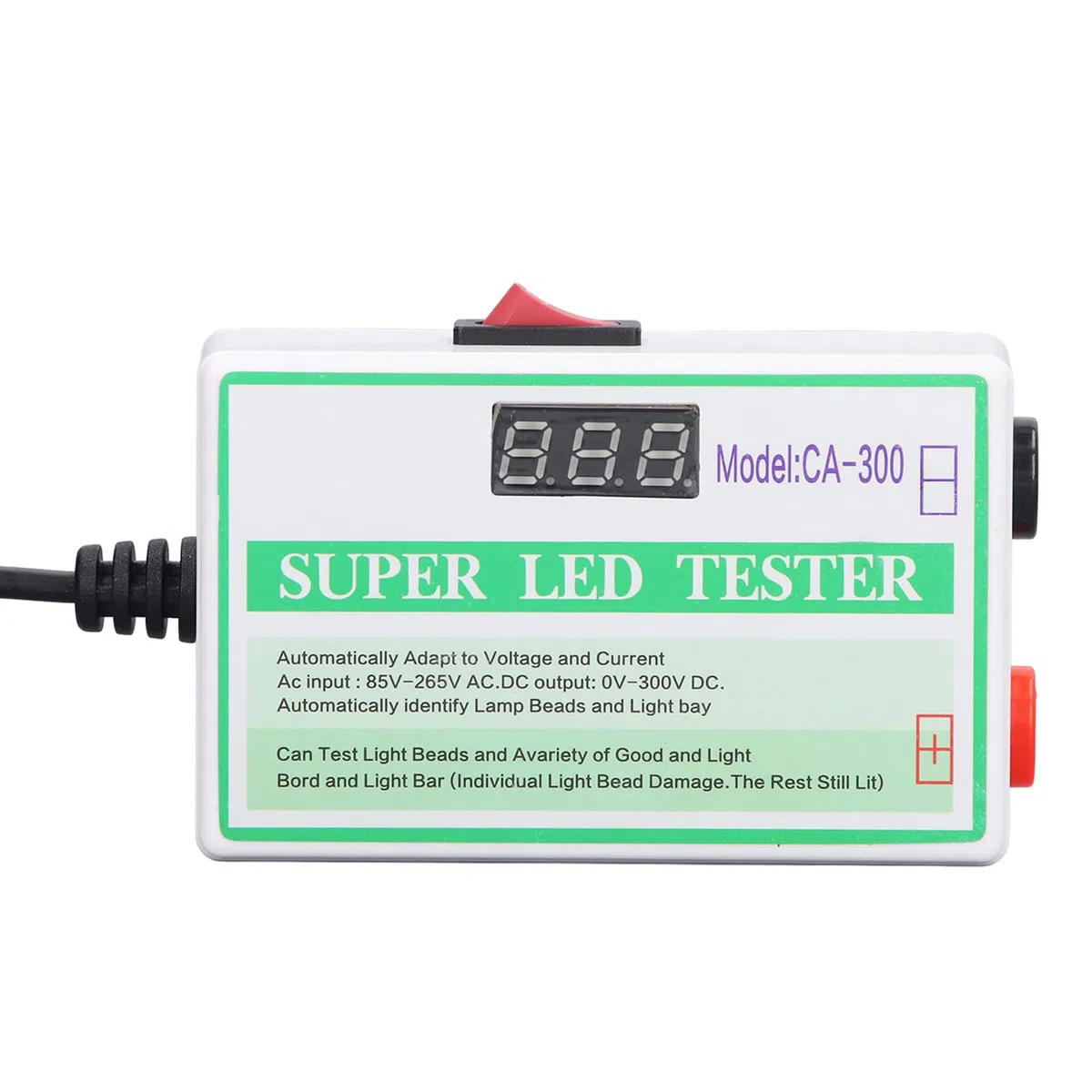Tester per Cordoni LED Tester Accurato per Retroilluminazione LED Rilevamento Voltmetro CC per Lampada Display TV 85 V‑265 V (Spina europea)