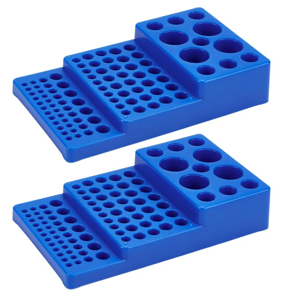 OLYCRAFT 2 confezione Multifunzionale Portaprovette per Provette Portaprovette Trapezoidale A 3 livelli Supporto Blu per Campioni di Laboratorio Provette Da Centrifuga Esperimenti Scientifici