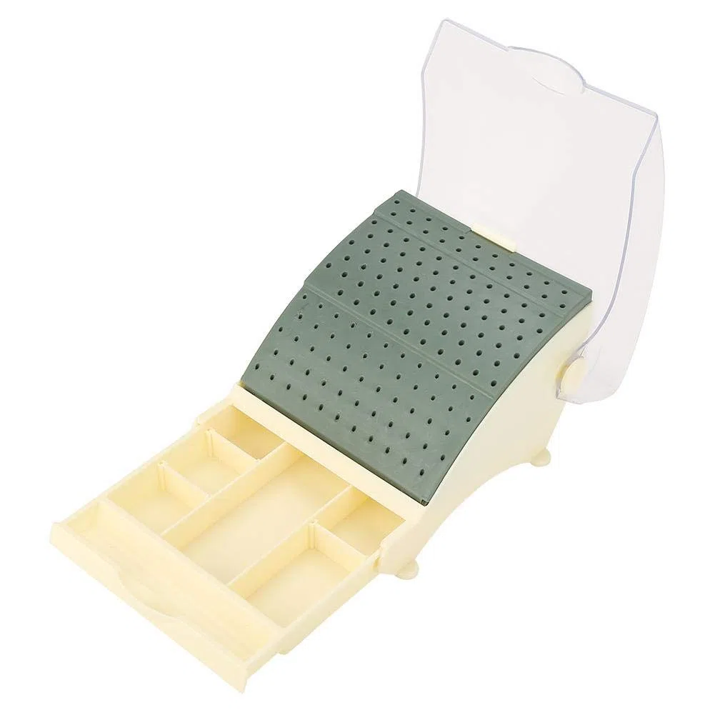 Ausla Portafrese Dentale, 142 Fori, Supporto per Frese con Cassetto Estraibile, Blocco per Disinfezione