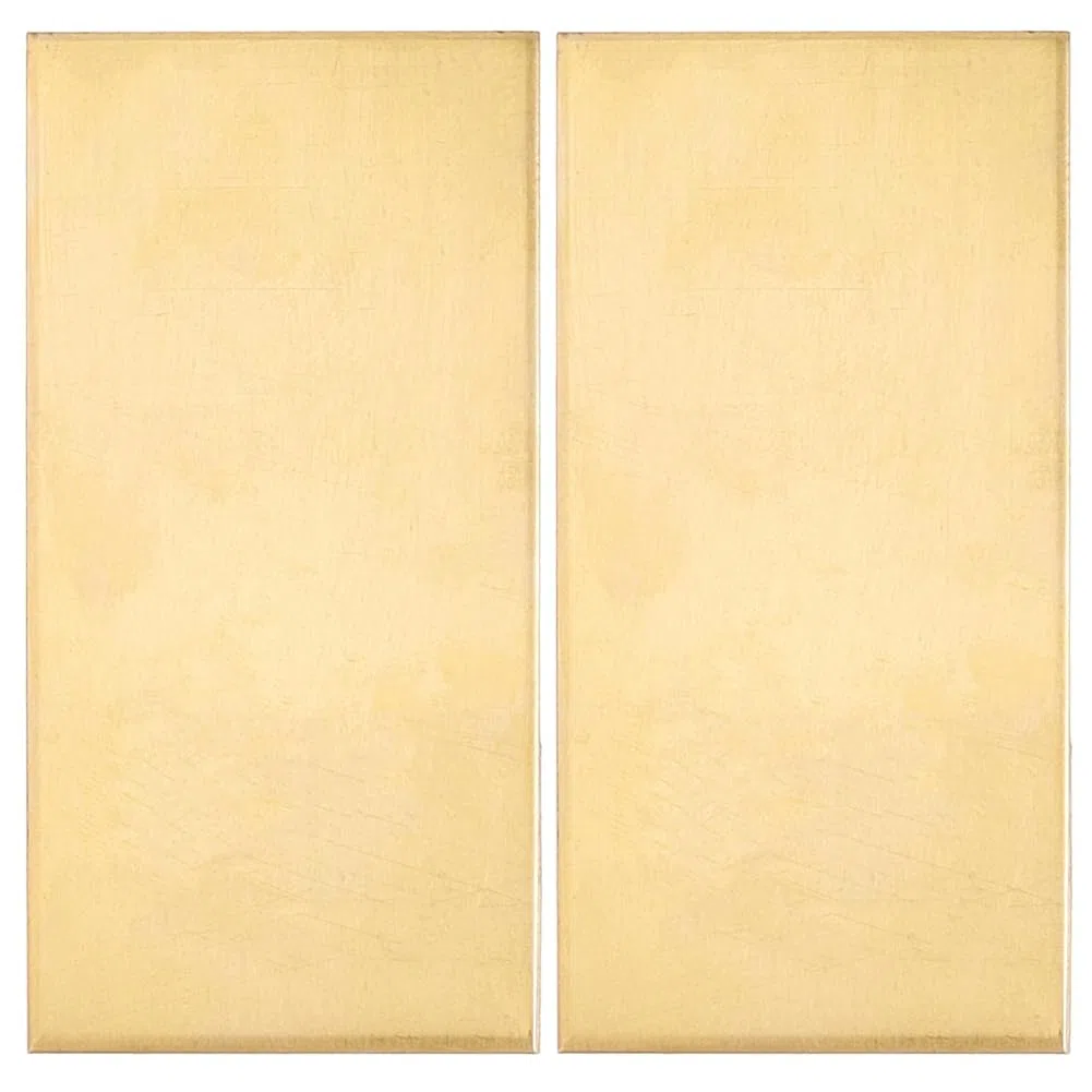 2 Pezzo di Lamiera di Ottone da 4 x 2 Pollici Piastra di Ottone Massiccio da 2mm di Spessore Materiale di Scorta in Rame Massiccio Non Placcato Fogli per Uso Industriale Stampaggio Decor