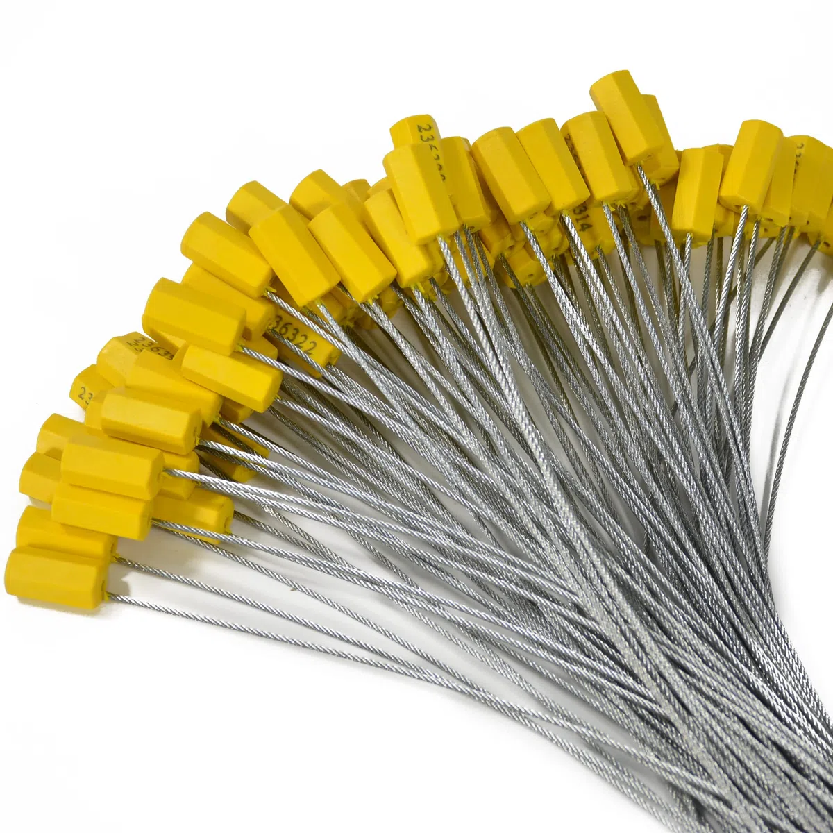 50 guarnizioni per cavi in filo di acciaio, anti-manomissione, numerate, fascette di sicurezza autobloccanti per rimorchio, colore: giallo