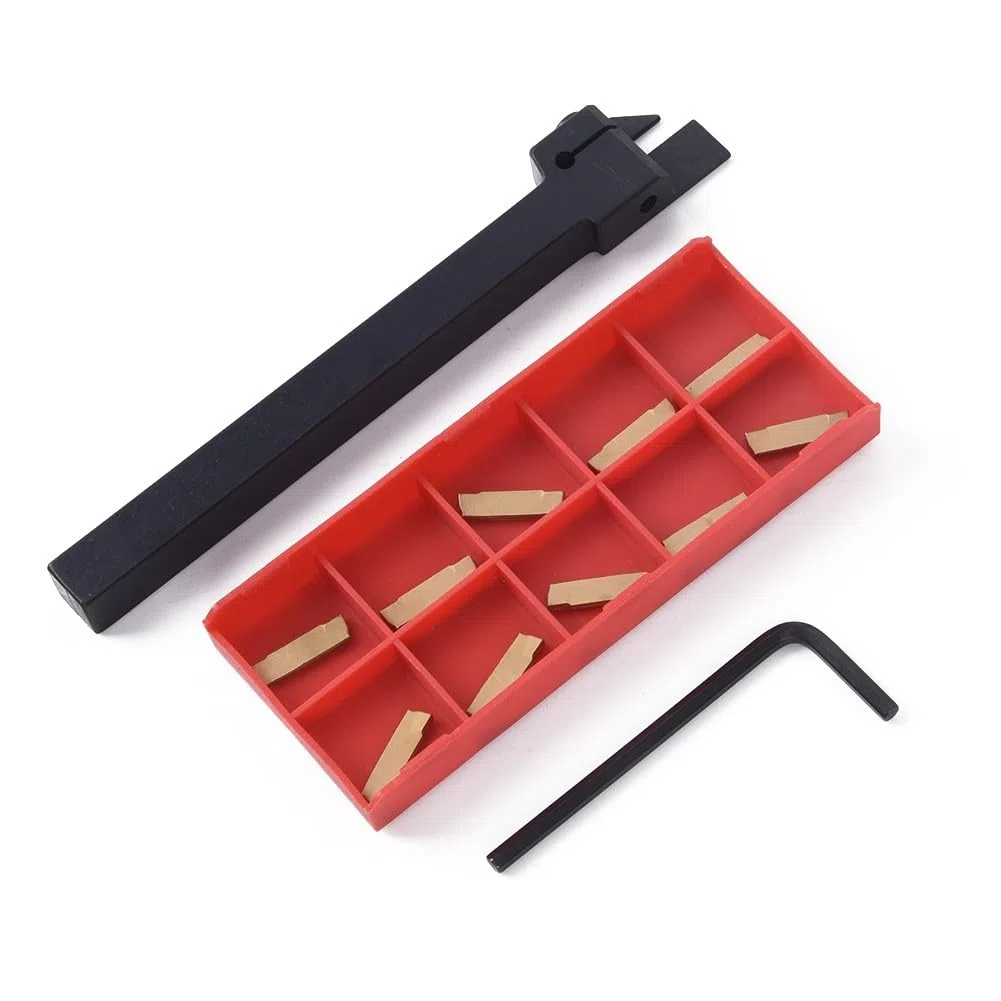 SPORTARC Inserti in carburo per scanalatura, utensile da taglio per tornio CNC, 10 pezzi MGMN200 + MGEHR1010-2 10 x 100 mm