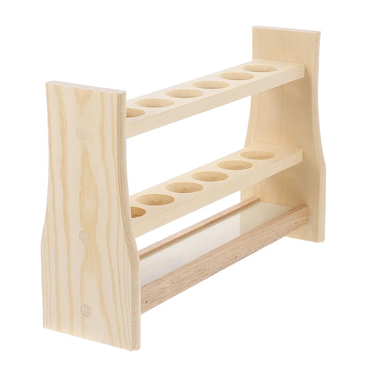 Supporto per Provette da Laboratorio in Legno Resistente Portaprovette a 6 Fori Scaffale Compatto per Tubi da 50 Ml per Uso Scientifico e Industriale