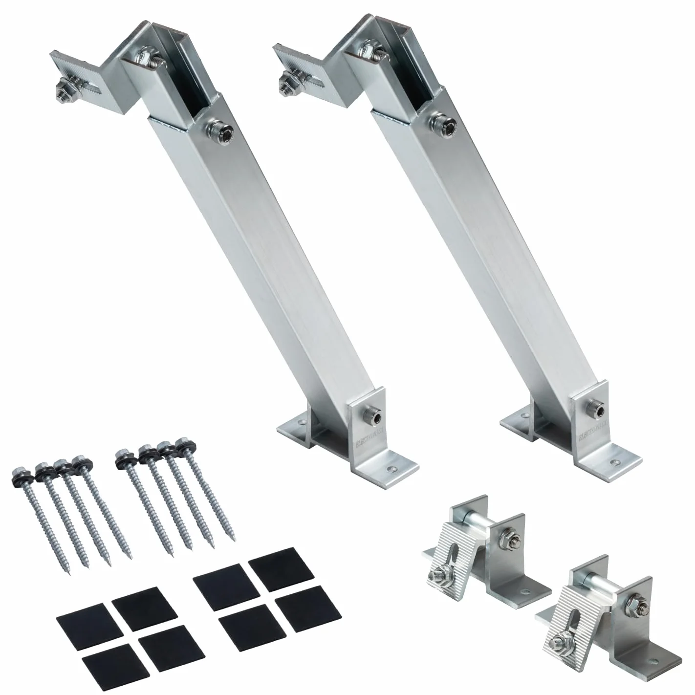 Portamodulo Solare Per Centrale Elettrica Da Balcone Nero (15-30°) 1 Pannello, Elevazione Per Pannello Solare, Telaio in Alluminio Per Impianti Fotovoltaici, Resistente Alle Intemperie E Robusto
