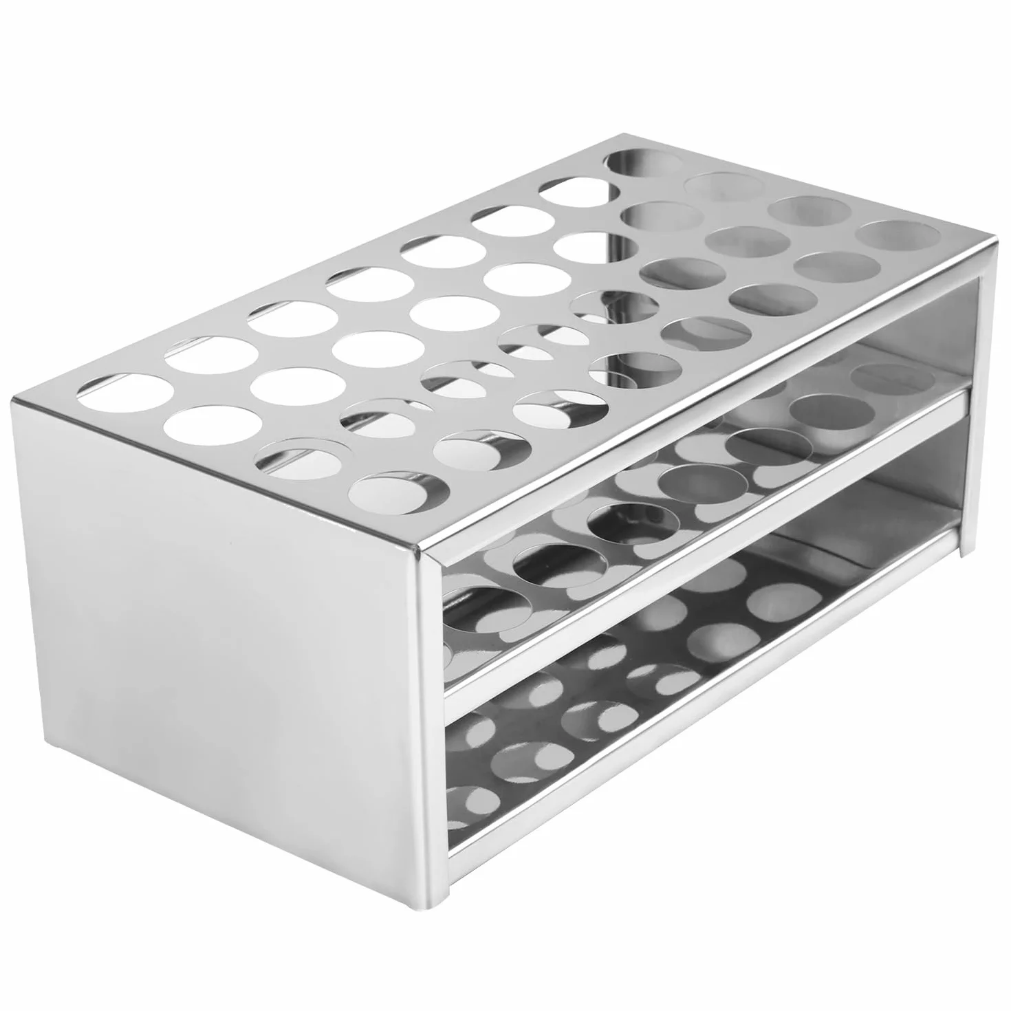 stonylab Rack per Provette, 32 Fori Rack per Provette in Acciaio Inossidabile 22.5 mm Tubi Supporto per Provette Resistente Agli Acidi e Agli Alcali per Uso di Laboratorio
